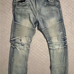 DASH Men's Distressed Blue Jeans 38 x 30